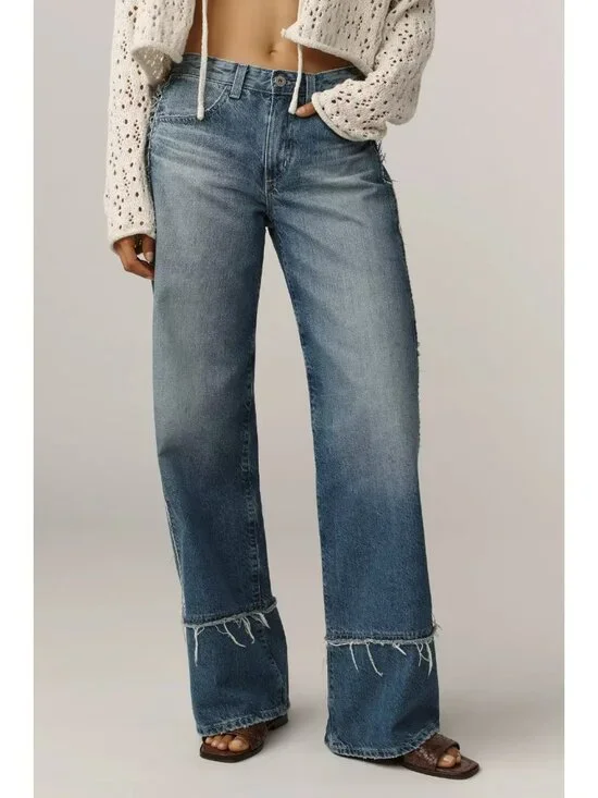 NWT Adriano Goldschmied AG Adria in Socialite Low-rise Paneled Wide Leg Jeans 27 - Picture 15 of 16